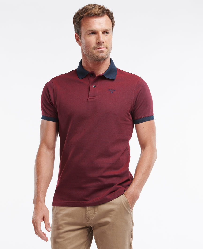 Babour MML0628 RE92 | Sports Mix Contrast Polo Shirt in Dark Red