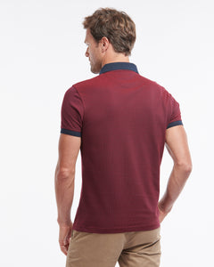 Babour MML0628 RE92 | Sports Mix Contrast Polo Shirt in Dark Red