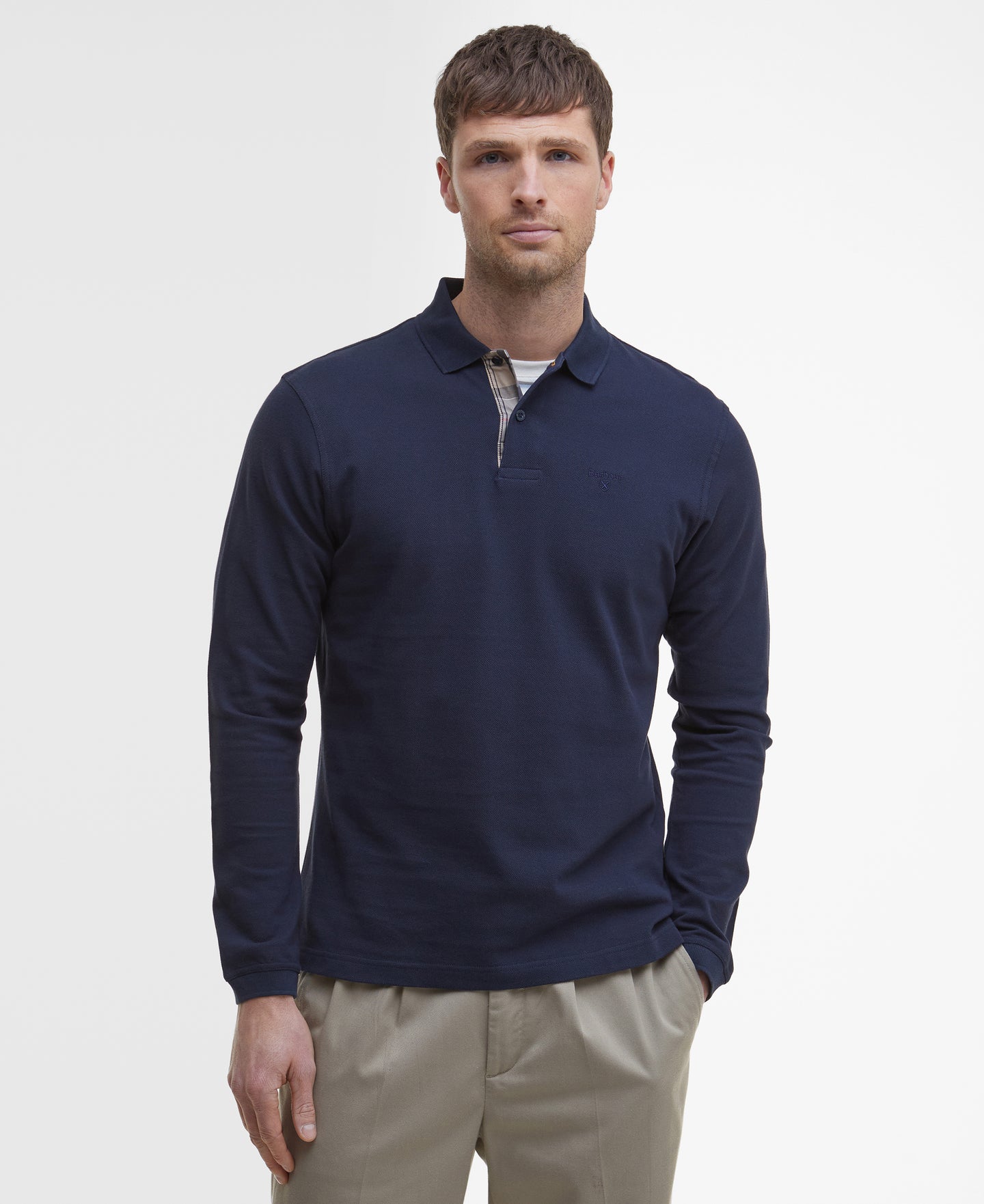 Barbour Navy Long Sleeve Polo mml0705 ny91