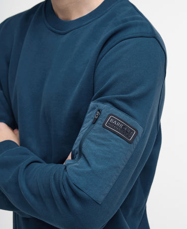 Barbour International | Grip Sweatshirt in Emerald Green with Sleeve Pocket | mol0726 gn87