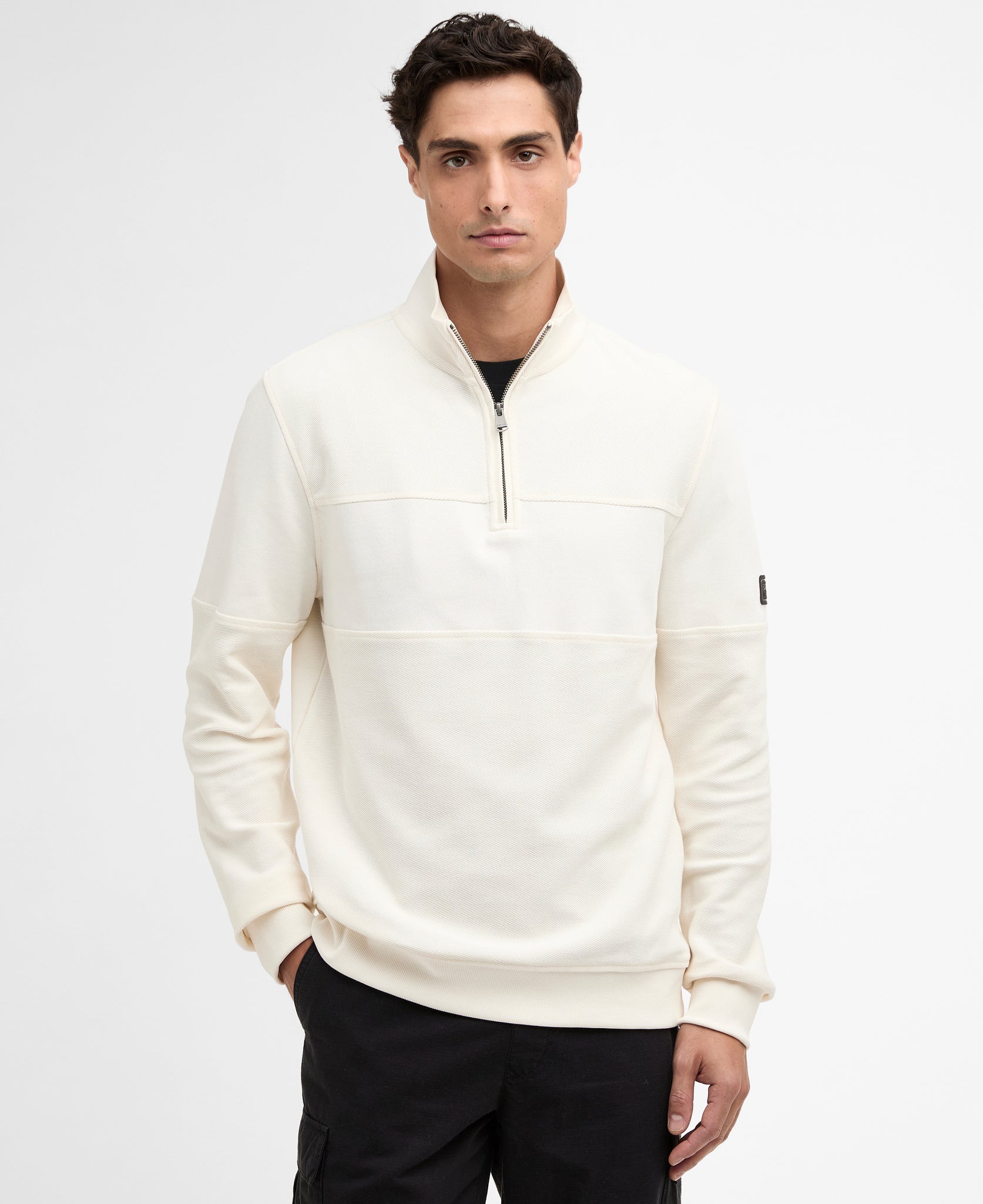 Load image into Gallery viewer, Barbour International White Zip Sweat MOL0751 wh32