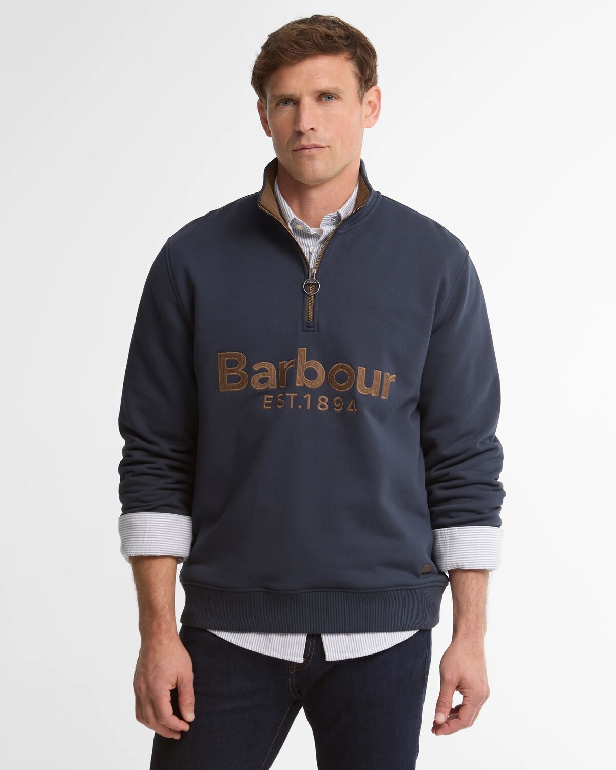 Barbour Fosse Zip Sweat Navy MOL0792 ny91