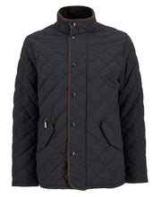 Load image into Gallery viewer, Barbour | Shovler Quilted Jacket in Navy with Brown Trim | MQU1585 ny91