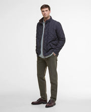 Load image into Gallery viewer, Barbour | Shovler Quilted Jacket in Navy with Brown Trim | MQU1585 ny91