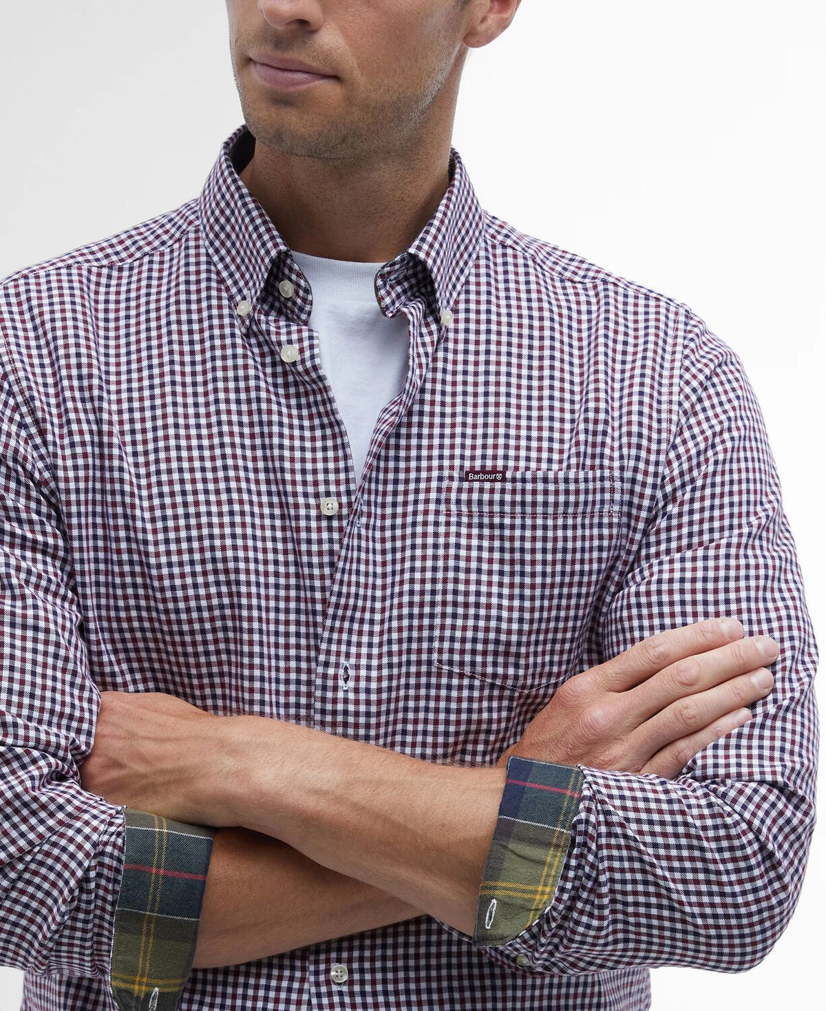 Barbour Padshaw Rich Red Gingham Shirt MSH5027 re33