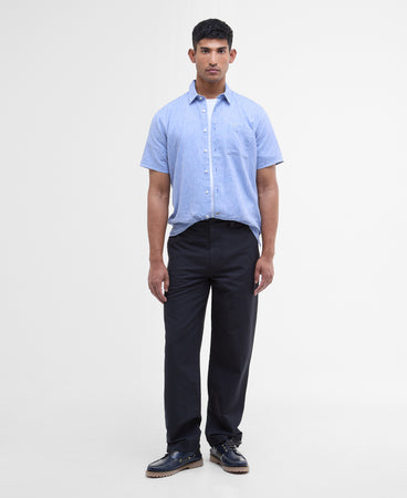 Barbour Nelson Linen Blend Shirt Blue MSH5093 bl33
