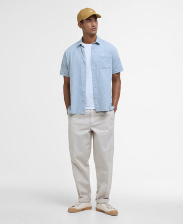 Barbour Nelson Linen Blend Shirt Blue MSH5093 BU23