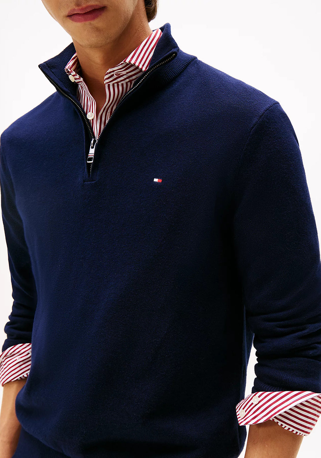 Tommy Hilfiger Navy Zip Knit mw0mw28049 dw5
