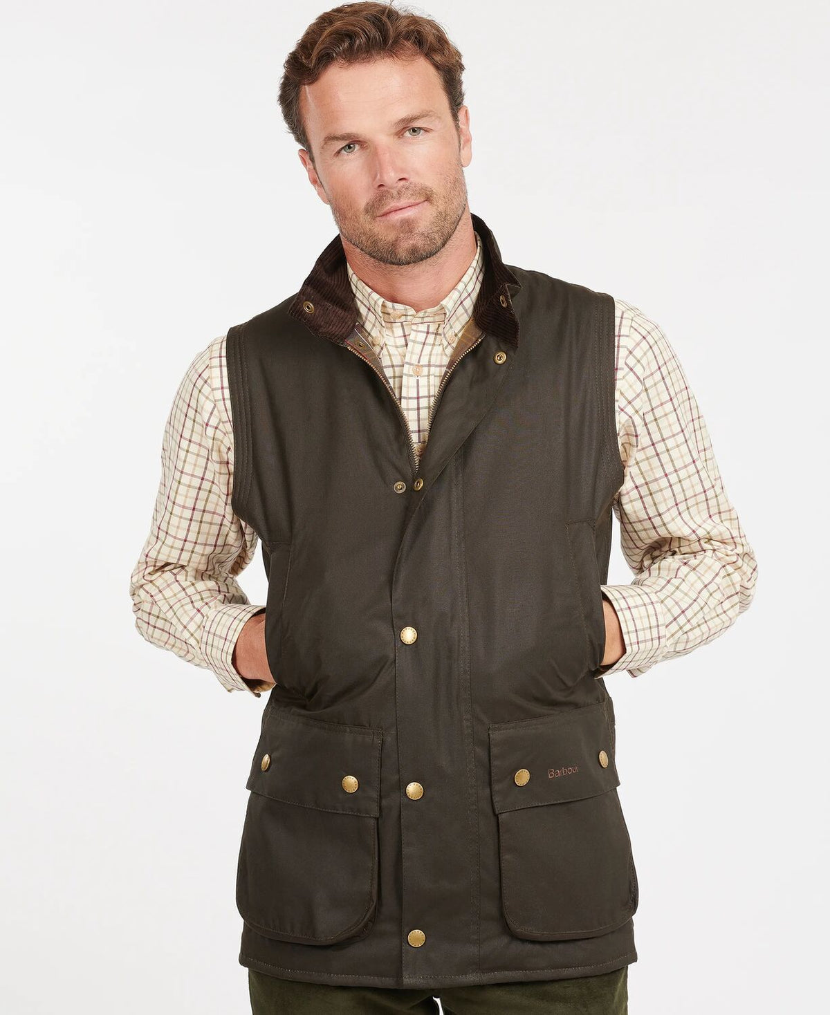 Barbour Westmorland Wax Olive Gilet MWX0723 ol71