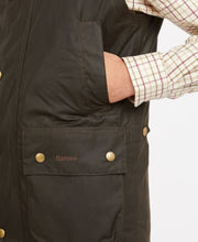 Load image into Gallery viewer, Barbour Westmorland Wax Olive Gilet MWX0723 ol71