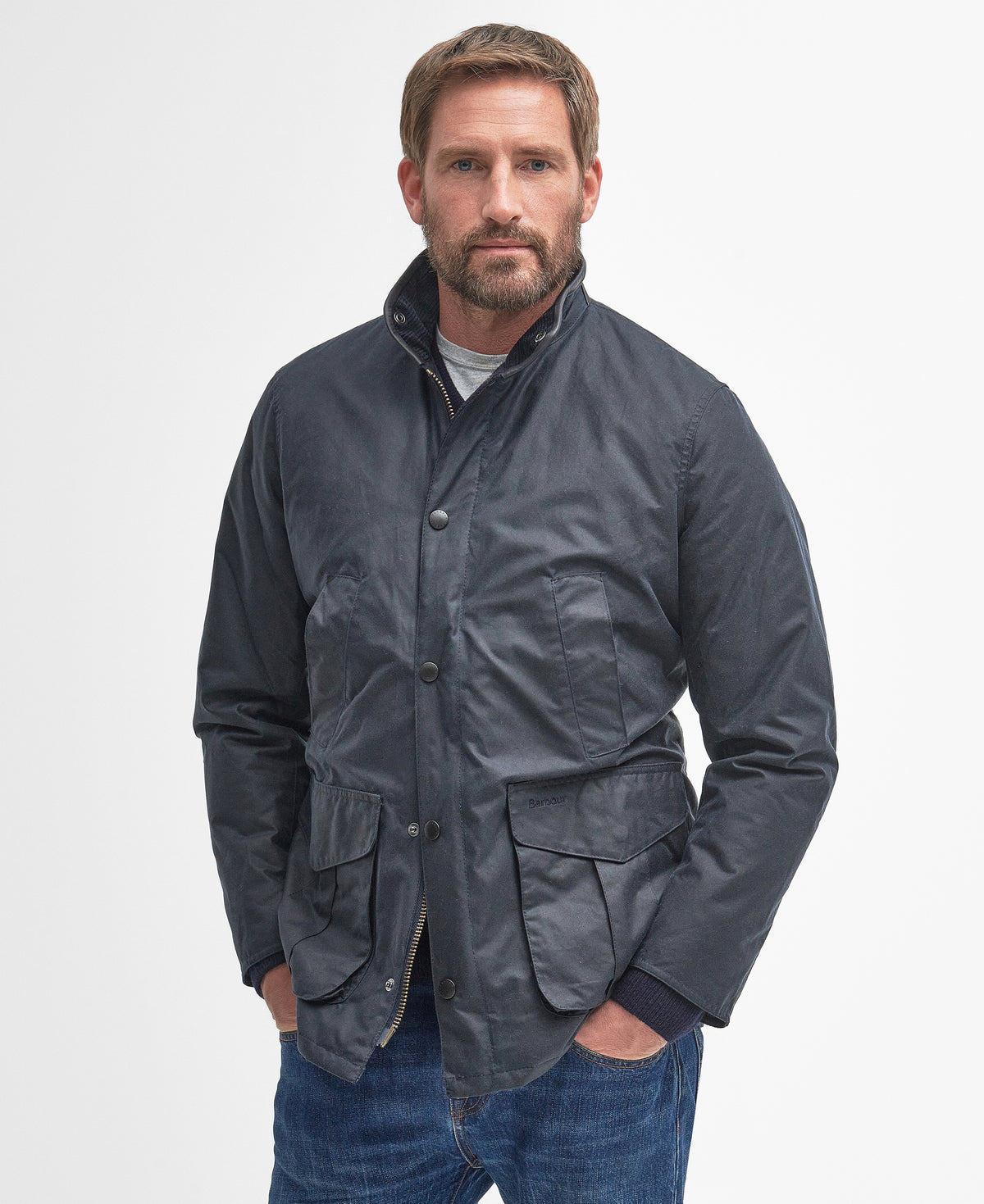 Barbour Hereford Wax Jacket Navy mwx1213 ny92