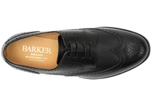Load image into Gallery viewer, Barker | Wide H Fit Leather Shoe with Leather Sole &amp; Rubber Grip in Black | Athlone 17