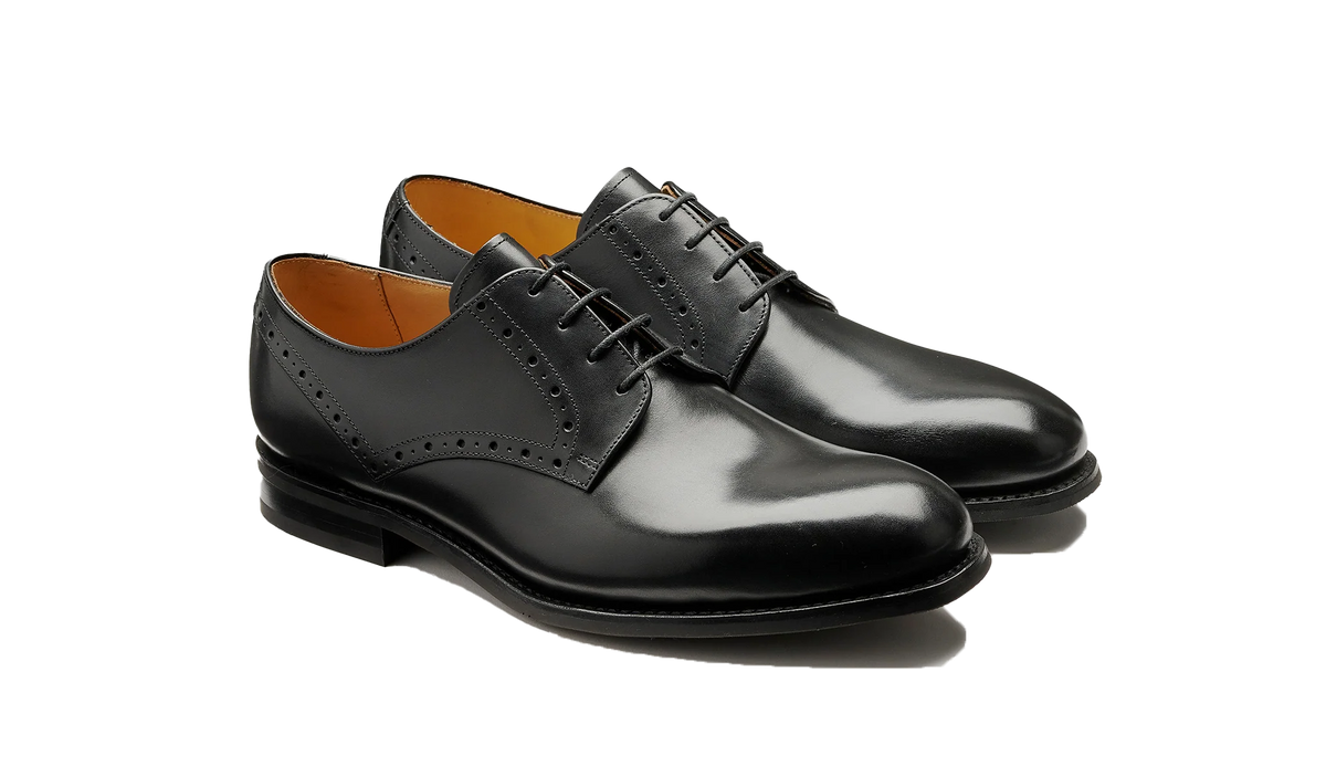 Barker Black Oakham with Rubber Sole