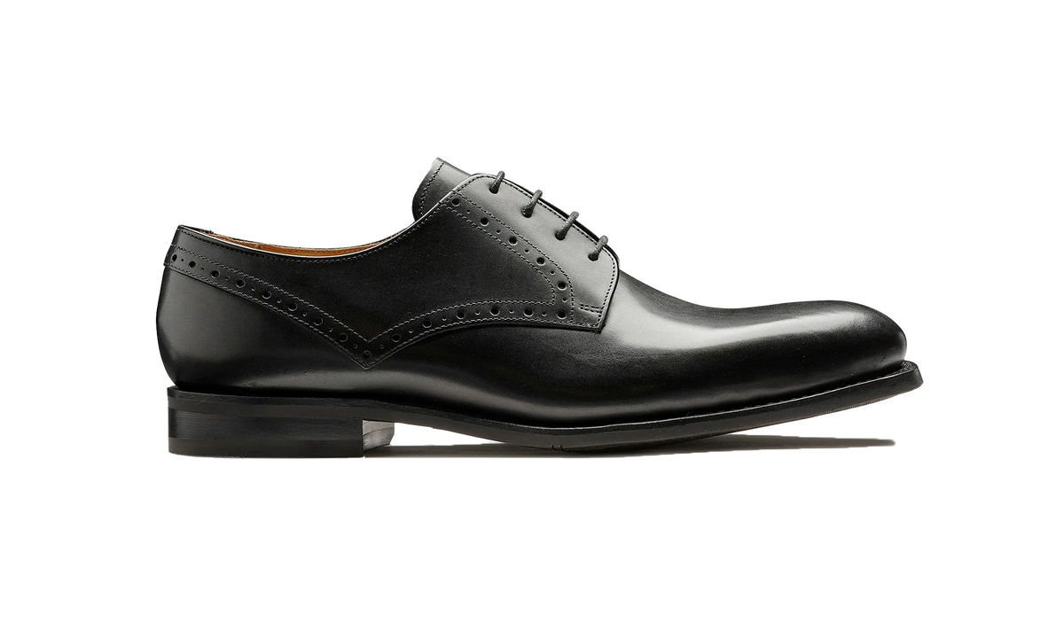 Barker Black Oakham with Rubber Sole