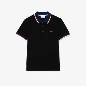 Lacoste | Regular Fit Tipped Stretch Polo in Black | PH3461 031