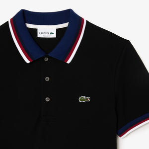 Lacoste | Regular Fit Tipped Stretch Polo in Black | PH3461 031