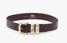 Load image into Gallery viewer, RM Williams Chestnut Brown Belt with Gold Buckle CB444 41