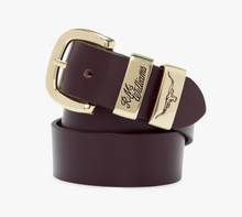 Load image into Gallery viewer, RM Williams Chestnut Brown Belt with Gold Buckle CB444 41