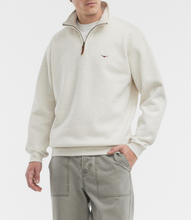 Load image into Gallery viewer, RM Williams | Mulyungarie 1/2 Zip Sweat with Longhorn Chest Logo in Ecru Marie | KZU00BB