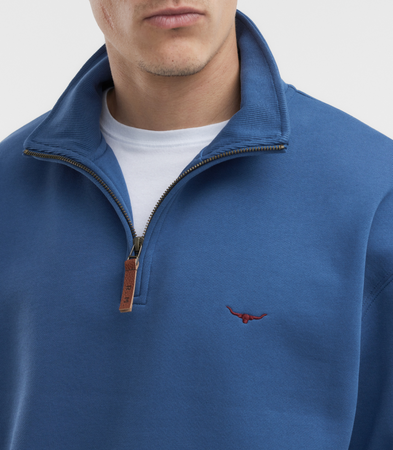 RM Williams Mulyungarie Zip Sweat Mid Blue KZU00BB