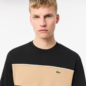 Lacoste | Colour Block Sweatshirt in Black & Beige | SH2851 CMB