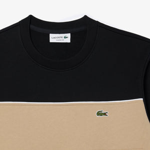 Lacoste | Colour Block Sweatshirt in Black & Beige | SH2851 CMB