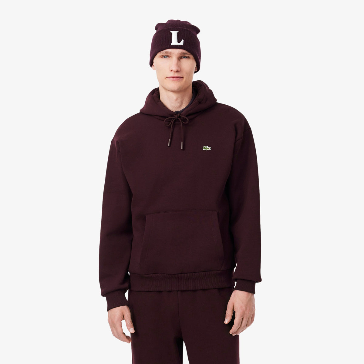 Lacoste Burgundy Hoodie SH8863 3KE