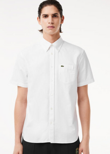 Lacoste ch1917 001 | Short Sleeve Oxford Regular Fit Shirt in White