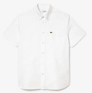 Lacoste ch1917 001 | Short Sleeve Oxford Regular Fit Shirt in White