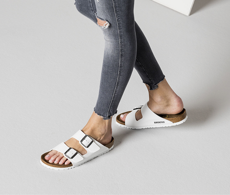 Birkenstock 0552683 | Arizona Birko Flor Sandals in White