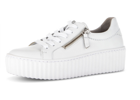 Gabor White Leather Platform Trainers 63.200.21