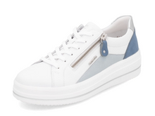 Load image into Gallery viewer, Remonte White Blue Leather Trainers D1C01