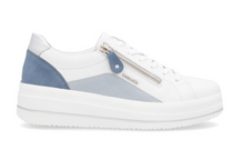 Load image into Gallery viewer, Remonte White Blue Leather Trainers D1C01