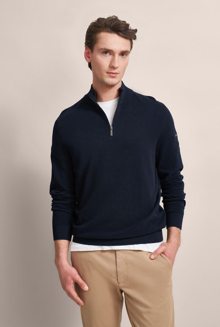 Bugatti Zip Knit in Navy 7500 95512 390