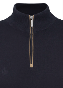 Bugatti Navy Zip Knit 7500 75510 390