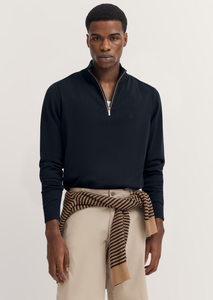 Bugatti Navy Zip Knit 7500 75510 390