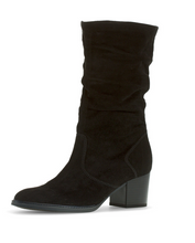 Load image into Gallery viewer, Gabor Nubuck Slouch Black Boots 72.994.47