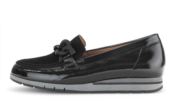 Gabor Black Patent Wedge Shoe 72.415.87