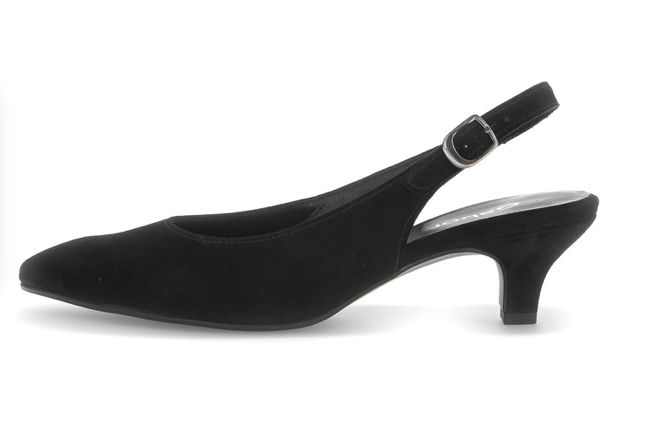 Gabor Black Nubuck Slingback Shoe 71.500.17