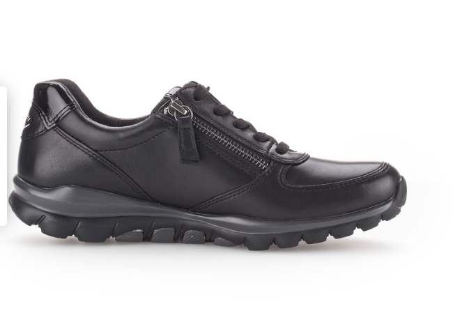 Gabor Rollingsoft Black Leather Walking Shoes 76.968.57