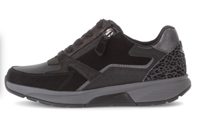 Gabor Rollingsoft Black Multi Wedge Shoes 76.878.67