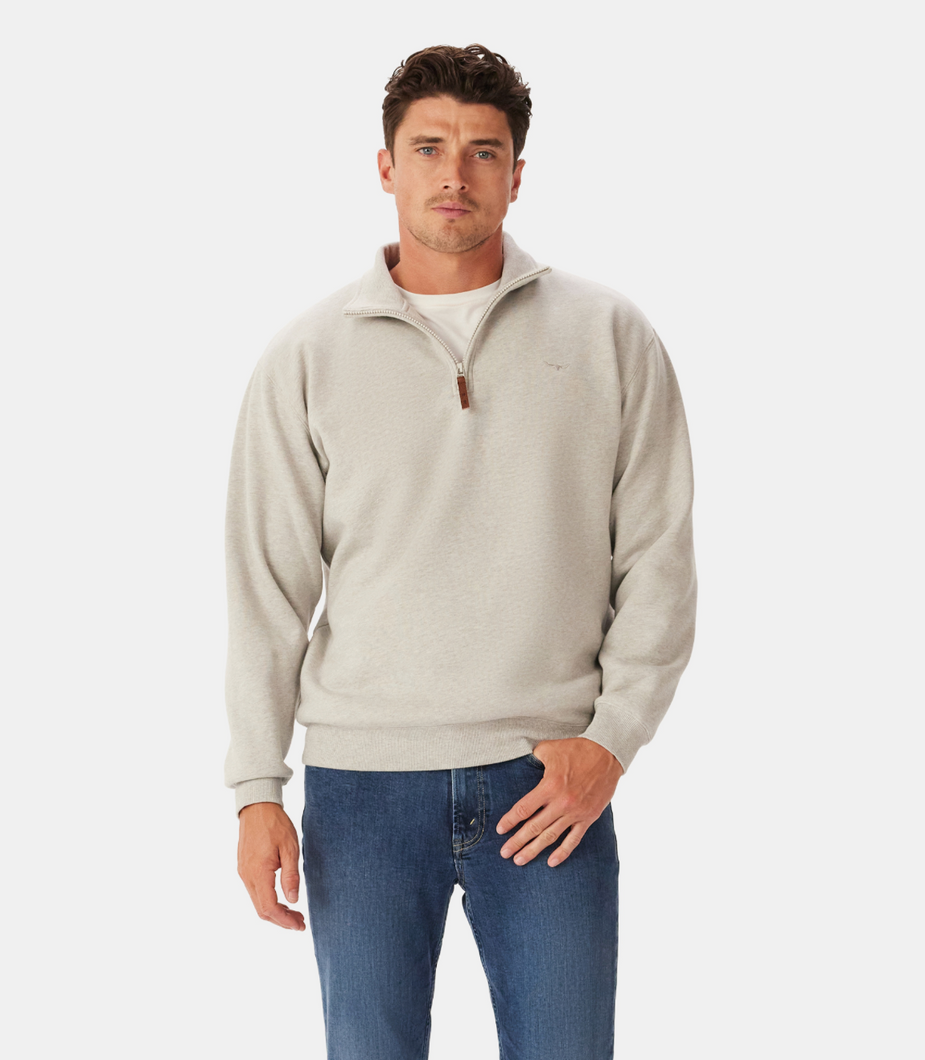 RM Williams Grey Marl Zip Sweatshirt kz400