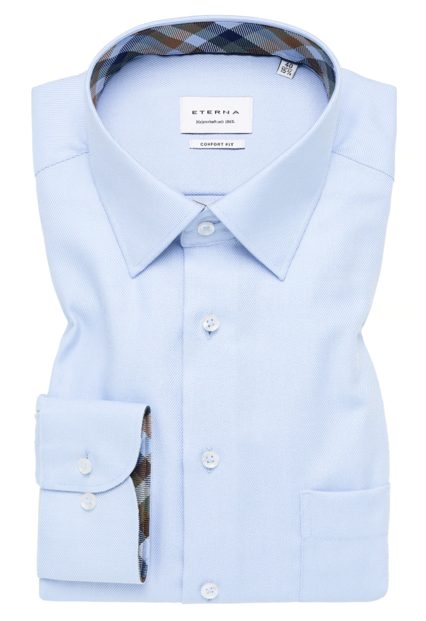 Eterna Light Blue Comfort Fit Shirt 1058 e141 11