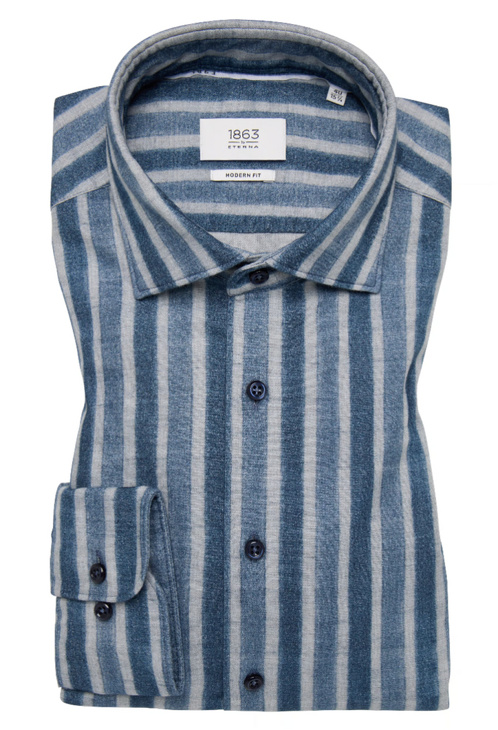 Eterna Striped Blue Shirt 1159 xs87 18