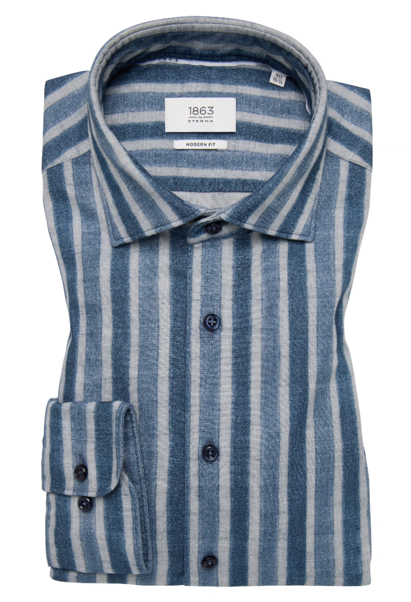 Eterna Striped Blue Shirt 1159 xs87 18