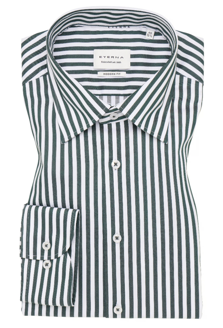 Eterna Green Striped Shirt 1056 x11u 49