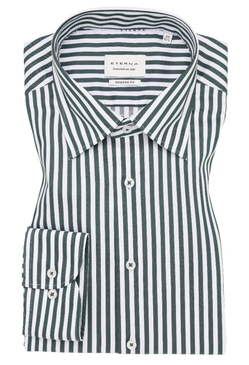 Eterna Green Striped Shirt 1056 x11u 49