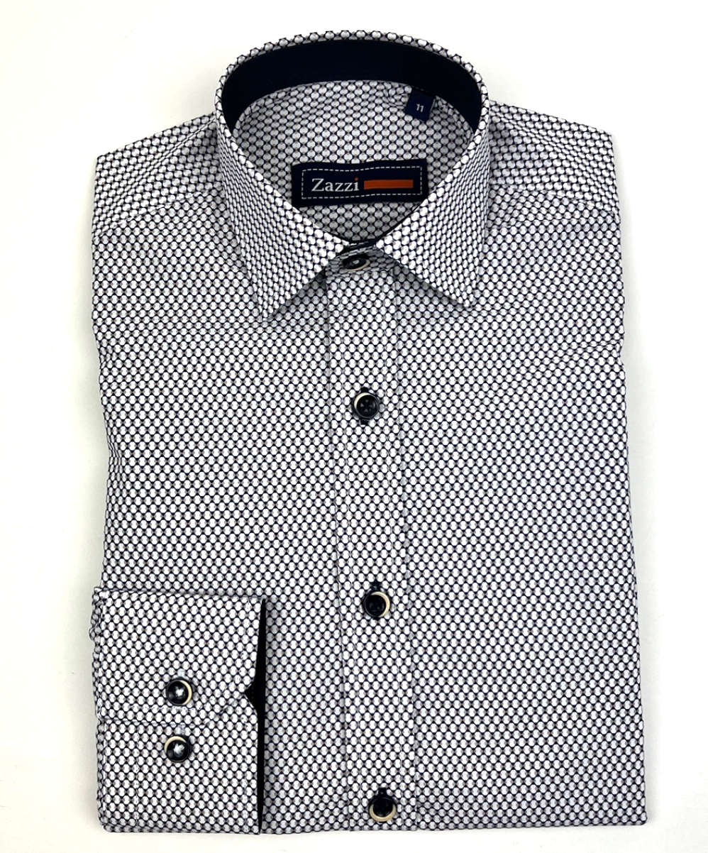 Zazzi | Navy Blue Printed Boys Shirt | 03.9465