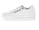 Gabor Leather Lace Zip Trainer in White 86.498
