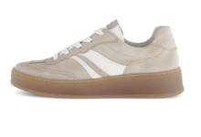 Load image into Gallery viewer, Gabor Suede Comfort Lace Trainer in Beige 86.475.33